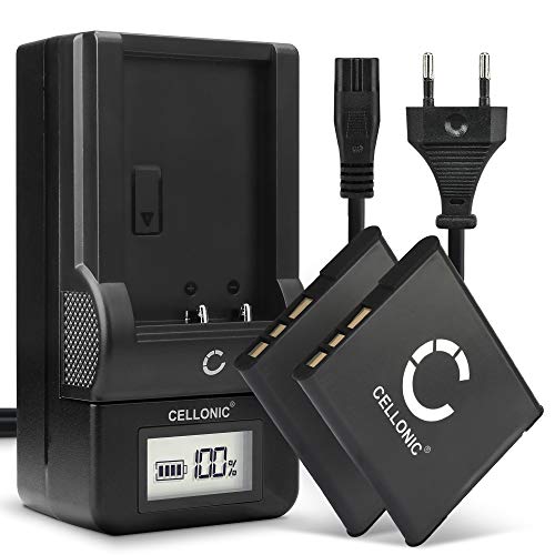 CELLONIC, Akku für Kamera, kompatibel mit Sony Cyber-Shot DSC-W530, DSC-W730, BC-TRN (3.7V, 580mAh) 2 Stück + Ladegerät von CELLONIC