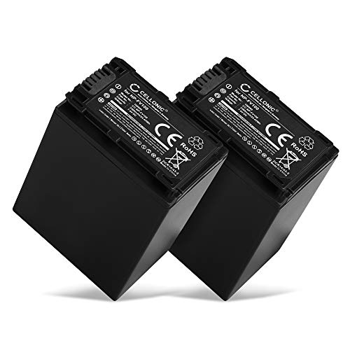 CELLONIC, Akku für Kamera kompatibel mit Sony AX53 4K HANDYCAM FDR-AX53, NP-FV70, NP-FV50 (7.4V, 3300mAh) 2 Stück CELLONIC, Akku für Kamera kompatibel mit Sony AX53 4K HANDYCAM FDR-AX53, NP-FV70, NP-FV50 (7.4V, 3300mAh) 2 Stück von CELLONIC
