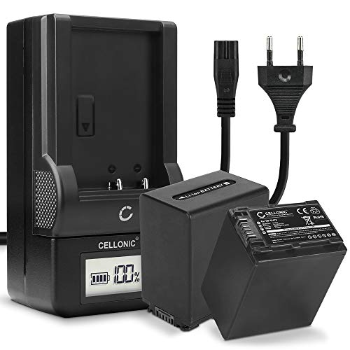 CELLONIC, Akku für Kamera, kompatibel mit Sony AX53 4K HANDYCAM FDR-AX53, NP-FV70, NP-FV50 (7.4V, 2200mAh) 2 Stück + Ladegerät CELLONIC, Akku für Kamera, kompatibel mit Sony AX53 4K HANDYCAM FDR-AX53, NP-FV70, NP-FV50 (7.4V, 2200mAh) 2 Stück + Ladegerät von CELLONIC