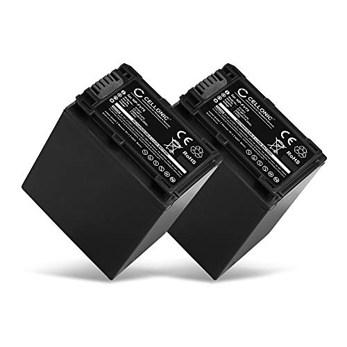CELLONIC, Akku für Kamera, kompatibel mit Sony AX53 4K HANDYCAM FDR-AX53, NP-FV70, NP-FV50 (7.4V, 2200mAh) 2 Stück von CELLONIC