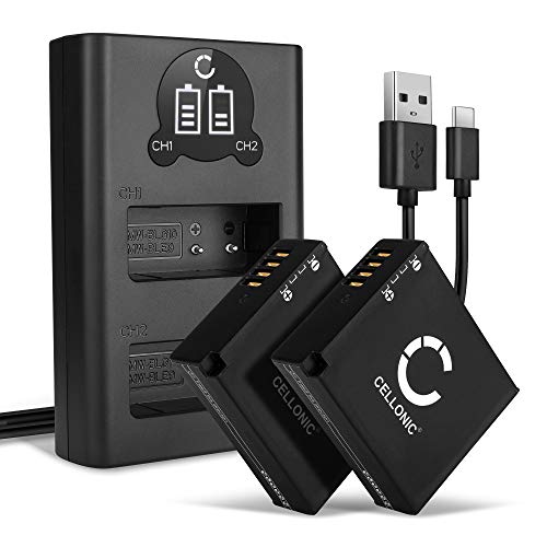 CELLONIC, Akku für Kamera, kompatibel mit Leica D-LUX 7, (Typ 109), BP-DC15, BP-DC15-E (7.4V, 980mAh) 2 Stück + Dual Ladegerät von CELLONIC