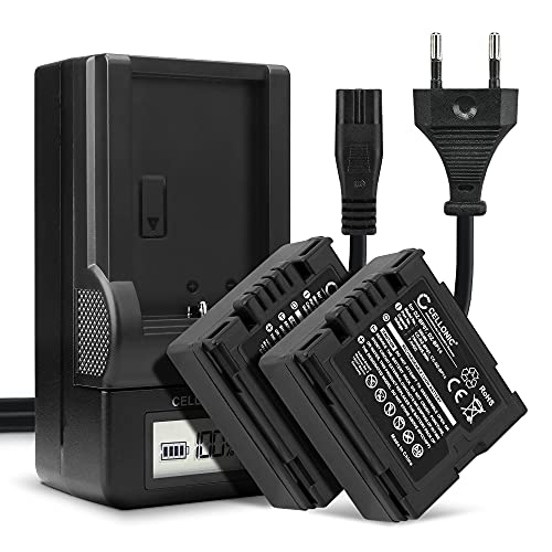 CELLONIC, Akku für Kamera, kompatibel mit Panasonic NV-GS17, CGR-DU06, NV-GS120, NV-GS180 (7.4V, 750mAh) 2 Stück + Ladegerät von CELLONIC