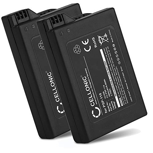 CELLONIC 2X Qualitäts Akku kompatibel mit Sony PSP-1000 / PSP-1004, PSP-110 1800mAh Ersatzakku Batterie von CELLONIC