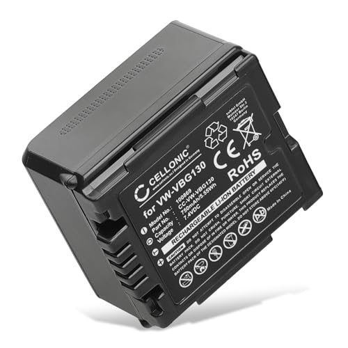 CELLONIC, Akku für Kamera, kompatibel mit Panasonic SDR-H80, VW-VBG130, SDR-H20, NV-GS320 (7.4V, 750mAh) CELLONIC, Akku für Kamera, kompatibel mit Panasonic SDR-H80, VW-VBG130, SDR-H20, NV-GS320 (7.4V, 750mAh) von CELLONIC