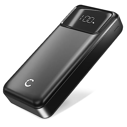 CELLONIC Große Powerbank 20000mAh - USB C 22,5W PD Super Schnelllade Power Bank Portable Charger mit LED Display kompatibel mit Apple iPhone, iPad, Airpods, Galaxy, Handy, Tablet - Flugzeug Sicher von CELLONIC