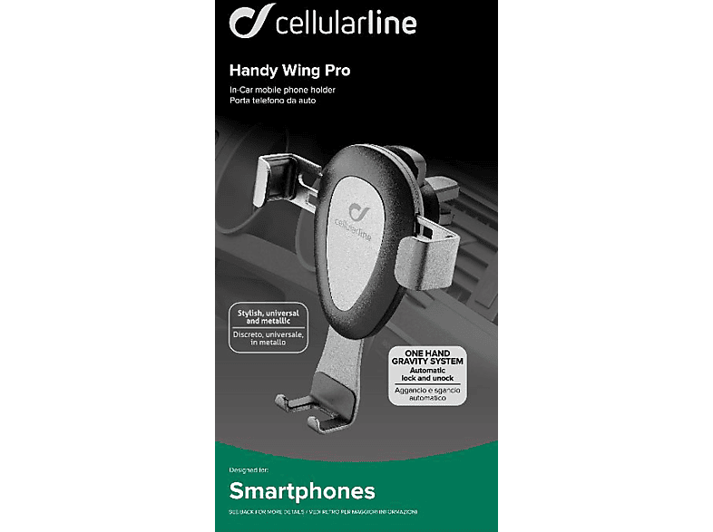 CELLULAR LINE HANDY WING PRO KFZ-Halterung, Schwarz von CELLULAR LINE