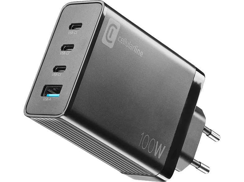 CELLULAR LINE Nano Gan 100W Ladegerät Universal, Schwarz von CELLULAR LINE