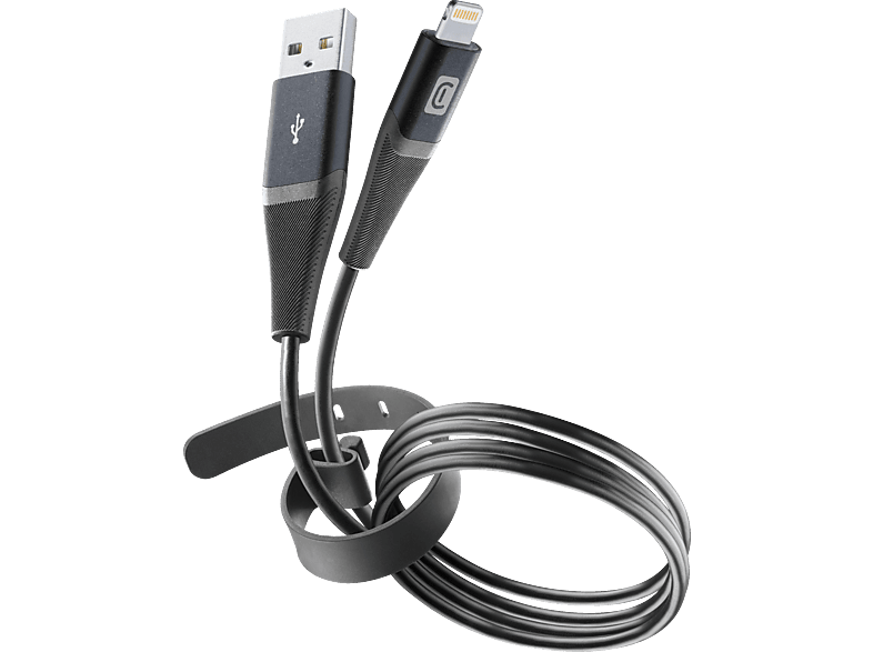 CELLULAR LINE Pro + Cable Lightning auf USB, Ladekabel, 1,2 m, Schwarz von CELLULAR LINE
