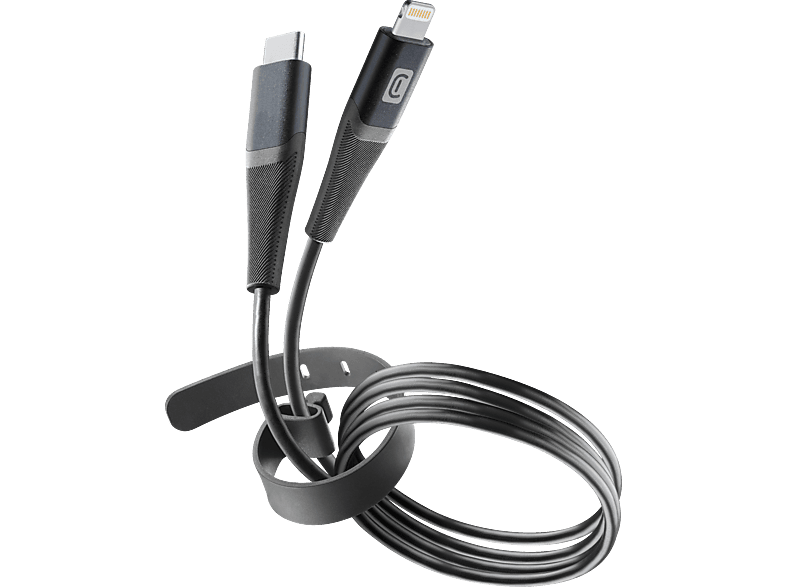 CELLULAR LINE Pro + Cable USB-C auf Lightning, Ladekabel, 1,2 m, Schwarz von CELLULAR LINE