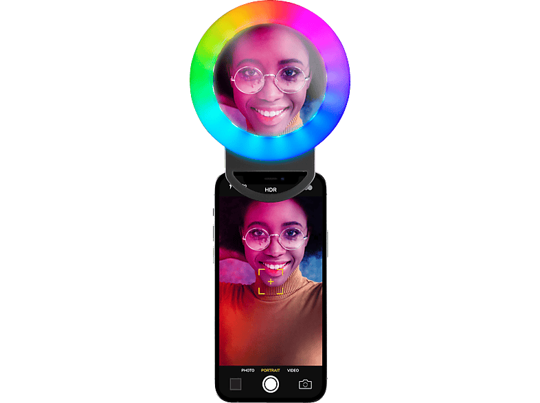 CELLULAR LINE Selfie Ring Pocket Multicolor - Universal Ringlicht Schwarz von CELLULAR LINE