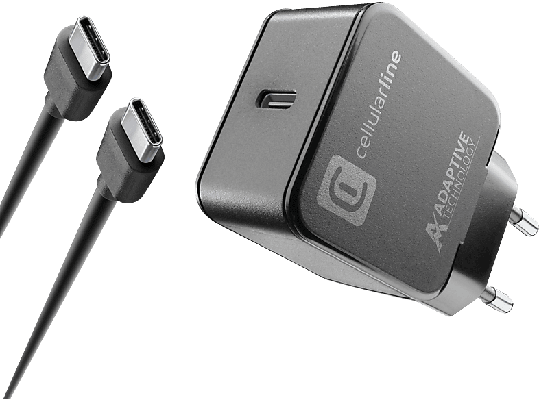CELLULAR LINE USB-C Charger Kit Ladegerät Samsung 15 W, Schwarz von CELLULAR LINE