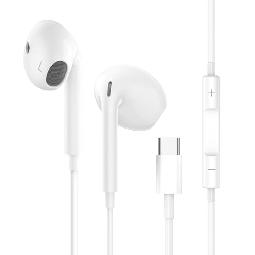 USB C Kopfhörer, Typ-C In-Ear-Kopfhörer mit Kabel mit Mikrofon und Lautstärkeregler, Geräuschisolierende HiFi-Stereo-Ohrhörer Kompatibel mit iPhone 16 Pro/16/15/Samsung Galaxy S24/Google Pixel/Huawei USB C Kopfhörer, Typ-C In-Ear-Kopfhörer mit Kabel mit Mikrofon und Lautstärkeregler, Geräuschisolierende HiFi-Stereo-Ohrhörer Kompatibel mit iPhone 16 Pro/16/15/Samsung Galaxy S24/Google Pixel/Huawei von CELLWORLD