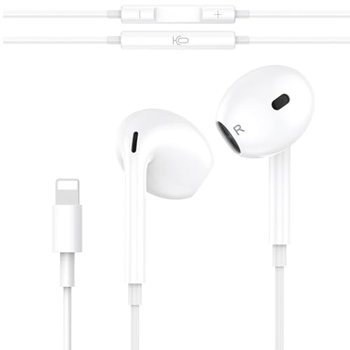 iPhone Kopfhörer mit Kabel, [MFi-Zertifiziert] In-Ear Kopfhörer für iPhone Eingebautes Mikrofon und Lautstärkeregler HiFi-Stereo-Ohrhörer Kompatibel mit iPhone 14 Pro/Plus/13/Mini/12/SE/11/XR/8/7 von CELLWORLD