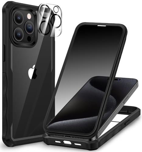 CENHUFO Sichtschutz Hülle für iPhone 15 Pro, mit Eingebautem Privacy Panzerglas Displayschutz und Kameraschutzfolie, 360 Grad Handyhülle Schutzhülle Stoßfest Bumper Anti Spy Cover Case - Schwarz CENHUFO Sichtschutz Hülle für iPhone 15 Pro, mit Eingebautem Privacy Panzerglas Displayschutz und Kameraschutzfolie, 360 Grad Handyhülle Schutzhülle Stoßfest Bumper Anti Spy Cover Case - Schwarz von CENHUFO
