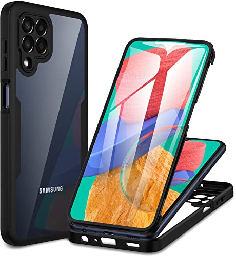 CENHUFO für Samsung Galaxy M33 5G Hülle, 360 Grad Schutzhülle Stoßfest Panzerhülle mit Eingebautem Displayschutz Robust Bumper Full Cover Outdoor Case Handyhülle für Samsung Galaxy M33 5G -Schwarz von CENHUFO