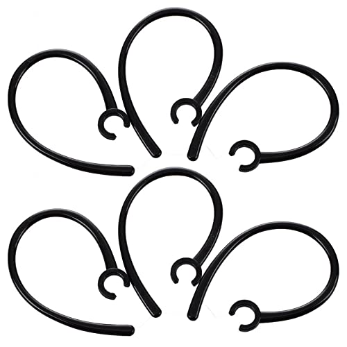 CENMEN 6 x Hände, 5,5 mm, Loch, Ohrhaken aus Kunststoff, Schwarz, für Bluetooth-Kopfhörer von CENMEN