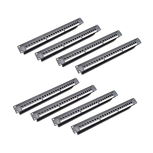 CENMEN 8X 19 1U Cabinet Rack Pass-Through 24 Ports CAT6 Patch Panel Kontaktport RJ45 (RJ45 Kontaktport) Modularer Rahmen von CENMEN