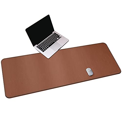 CENNBIE Schreibtischunterlage Leder,150x 60 cm Großes Mauspad - Schreibtischmatte Home Office Schreibtischzubehör Desktop Protector Rutschfeste Schreibtisch Löschpapier (braun) von CENNBIE