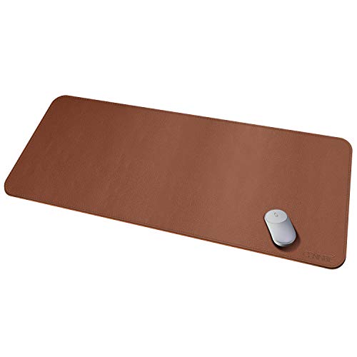 CENNBIE Schreibtischunterlage Leder 130x60cm Schreibtisch Blotter Pad - wasserdichte Schreibtischzubehör - erweiterte rutschfeste rechteckige, Laptop-Tastatur Mauspad(Braun) von CENNBIE