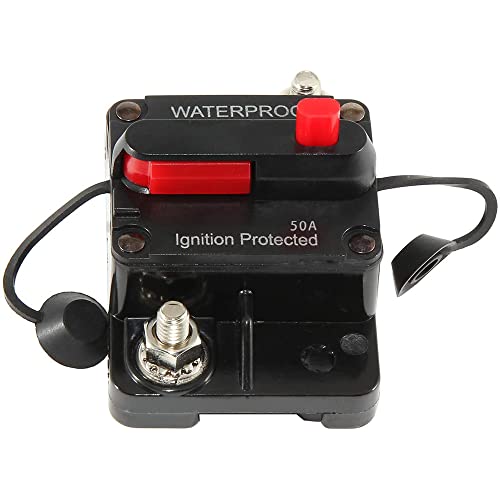 CENPEK 50A Schutzschalter Wasserdicht Sicherungshalter mit Manueller Reset für Auto Boot Marine Motor Audio Kfz Leistungsschalter Circuit Breaker 12-48V DC von CENPEK