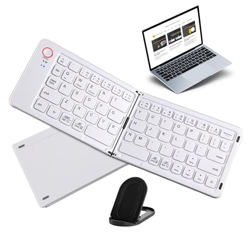 CENRF Faltbare Tastatur | Mobile Tastatur faltbar | Faltbare Tastatur für die meisten Tablets, Laptops und Smartphones, einfaches Umschalten von bis zu 3 Geräten von CENRF