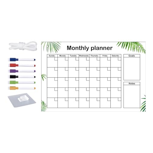 CENRF Whiteboard für den Monatskalender, abwischbare Acryltafeln mit 6 Stiften und selbstklebendem Haken, Studentenbedarf für Plan, Stimmung, Aufgaben, Erinnerungen, Gedanken CENRF Whiteboard für den Monatskalender, abwischbare Acryltafeln mit 6 Stiften und selbstklebendem Haken, Studentenbedarf für Plan, Stimmung, Aufgaben, Erinnerungen, Gedanken von CENRF