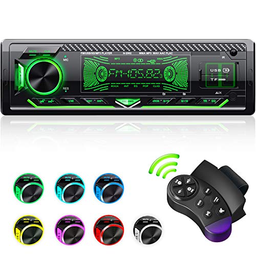 CENXINY Autoradio mit Bluetooth Freisprecheinrichtung, 7 Farben Licht Einstellbar 1 Din Autoradio Bluetooth mit USB*2/AUX/TF, MP3 Player/FM Autoradio Radio mit Bass von CENXINY