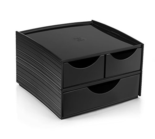 CEP 1001211011 1-21 F Build A Box - Aufbewahrungsbox 2 kleine, 1 breite Schubfächer, schwarz von CEP