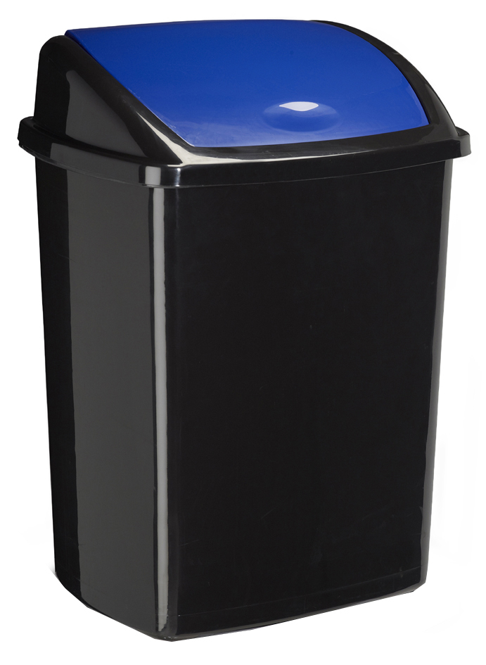 CEP Abfallbehälter ROSSIGNOL, mit Einwurfklappe, 50 L, blau von CEP