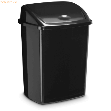 CEP Abfallbehälter mit Kippdeckel 50L schwarz von CEP