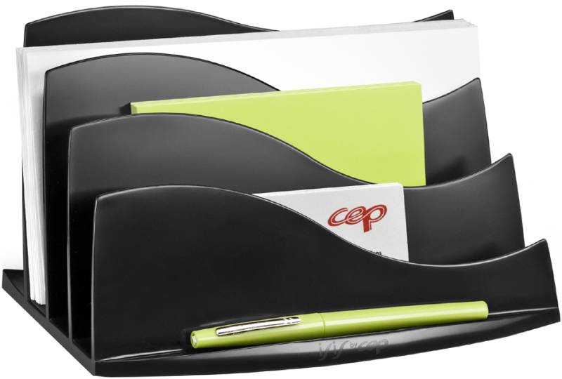 CEP Briefständer ELLYPSE OWA, 3 Fächer, Polystyrol, schwarz von CEP