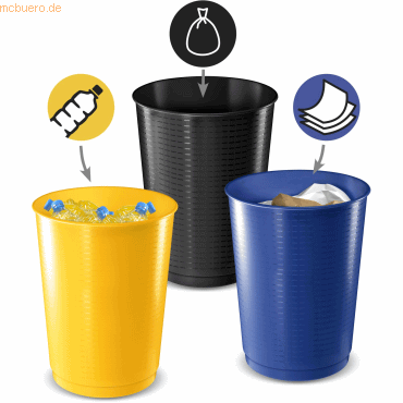 CEP Papierkorb-Set 133 Maxi 40l blau/gelb/schwarz CEP Papierkorb-Set 133 Maxi 40l blau/gelb/schwarz von CEP