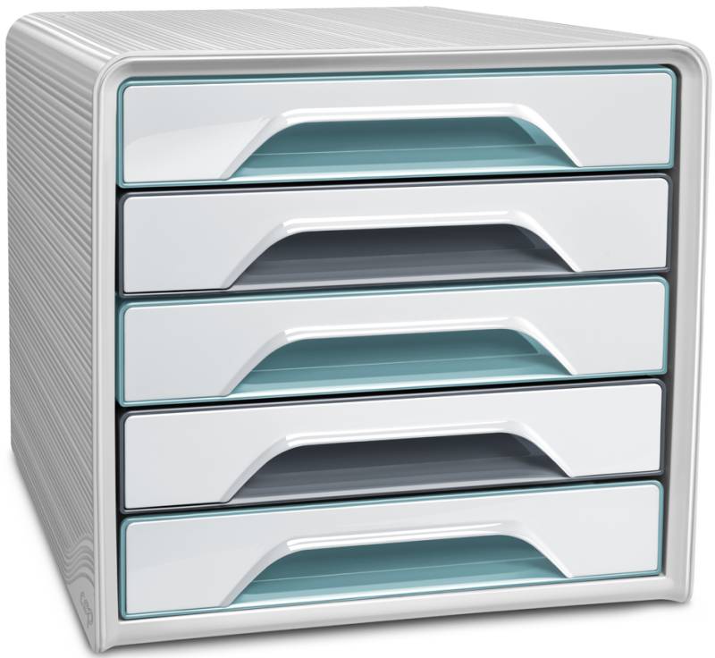 CEP Schubladenbox Smoove Riviera, 5 Schübe, weiß / blau von CEP
