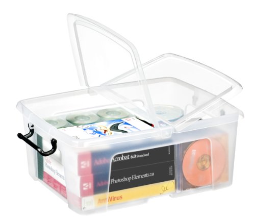 Strata Smart Box HW673 CLR Aufbewahrungsbox anklemmbare Tragegriffe 24 Liter transparent von CEP