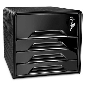 cep Schubladenbox Smoove Secure  schwarz 107311011, DIN A4 mit 4 Schubladen von CEP