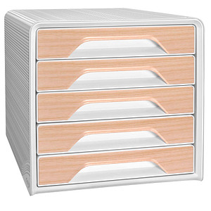 cep Schubladenbox Smoove weiß/Buche 1071111021, DIN A4 mit 5 Schubladen cep Schubladenbox Smoove weiß/Buche 1071111021, DIN A4 mit 5 Schubladen von CEP