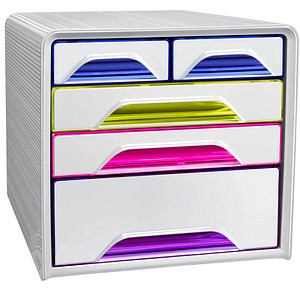 cep Schubladenbox Smoove weiß/bunt-transparent 1072130931, DIN A4 mit 5 Schubladen cep Schubladenbox Smoove weiß/bunt-transparent 1072130931, DIN A4 mit 5 Schubladen von CEP