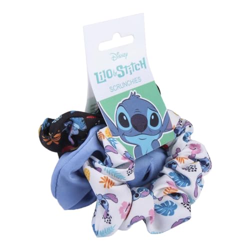 ACCESORIOS PELO COLETERO DE TELA 3 PIEZAS STITCH LIGHT BLUE von CERDÁ LIFE'S LITTLE MOMENTS