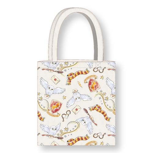 CERDÁ LIFE'S LITTLE MOMENTS Cerdà Harry Potter Tote Bag mit langen Griffen - 36 x 39 cm - Polyester und Baumwolle - Motiv Gryffindor und Hedwig - Weiß CERDÁ LIFE'S LITTLE MOMENTS Cerdà Harry Potter Tote Bag mit langen Griffen - 36 x 39 cm - Polyester und Baumwolle - Motiv Gryffindor und Hedwig - Weiß von CERDÁ LIFE'S LITTLE MOMENTS