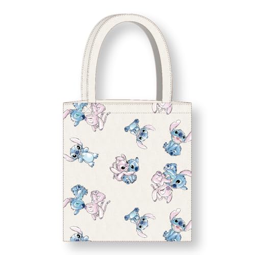CERDÁ LIFE'S LITTLE MOMENTS Cerdà Lilo und Stitch Tote Bag mit langen Griffen - 36 x 39 cm - Polyester und Baumwolle - Stitch- und Angel-Motiv - Weiß CERDÁ LIFE'S LITTLE MOMENTS Cerdà Lilo und Stitch Tote Bag mit langen Griffen - 36 x 39 cm - Polyester und Baumwolle - Stitch- und Angel-Motiv - Weiß von CERDÁ LIFE'S LITTLE MOMENTS