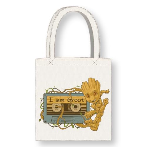 CERDÁ LIFE'S LITTLE MOMENTS Cerdà Marvel Guardians of the Galaxy Tote Bag Tasche mit langen Griffen - 36 x 39 cm - Polyester und Baumwolle - Motiv I am Groot - Weiß CERDÁ LIFE'S LITTLE MOMENTS Cerdà Marvel Guardians of the Galaxy Tote Bag Tasche mit langen Griffen - 36 x 39 cm - Polyester und Baumwolle - Motiv I am Groot - Weiß von CERDÁ LIFE'S LITTLE MOMENTS