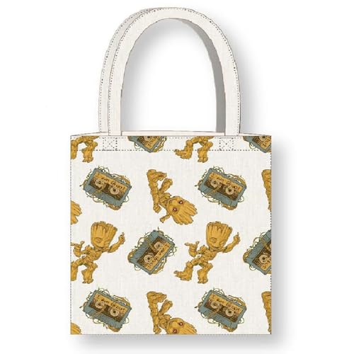 CERDÁ LIFE'S LITTLE MOMENTS Cerdà Marvel Guardians of the Galaxy Tote Bag mit langen Griffen - 36 x 39 cm - Polyester und Baumwolle - Groot-Kassettenmotiv - Weiß CERDÁ LIFE'S LITTLE MOMENTS Cerdà Marvel Guardians of the Galaxy Tote Bag mit langen Griffen - 36 x 39 cm - Polyester und Baumwolle - Groot-Kassettenmotiv - Weiß von CERDÁ LIFE'S LITTLE MOMENTS