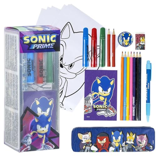 CERDÁ LIFE'S LITTLE MOMENTS Schreibwaren-Set inspiriert von Sonic Prime - Farbe Blau - 11 x 24 x 9,5 cm - enthält alles, was Sie zum Ausmalen brauchen - Originalprodukt in Spanien entworfen CERDÁ LIFE'S LITTLE MOMENTS Schreibwaren-Set inspiriert von Sonic Prime - Farbe Blau - 11 x 24 x 9,5 cm - enthält alles, was Sie zum Ausmalen brauchen - Originalprodukt in Spanien entworfen von CERDÁ LIFE'S LITTLE MOMENTS