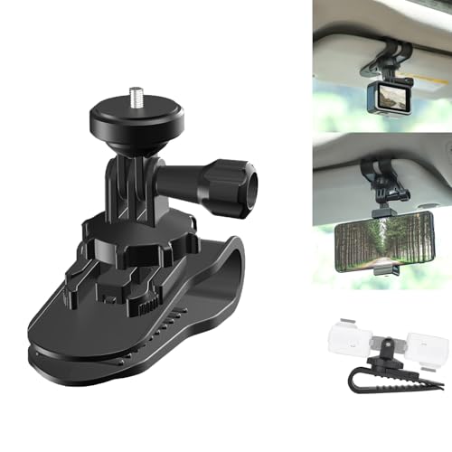 CERFFOOL Auto Sonnenblende Clip Halterung für DJI Osmo Action 5 Pro 4 3 GoPro Hero 13 12 11 Schwarz Insta360 und die meisten Action-Kameras mit 1/4 Zoll Schraubadapter 360° drehbar für Action Kamera CERFFOOL Auto Sonnenblende Clip Halterung für DJI Osmo Action 5 Pro 4 3 GoPro Hero 13 12 11 Schwarz Insta360 und die meisten Action-Kameras mit 1/4 Zoll Schraubadapter 360° drehbar für Action Kamera von CERFFOOL