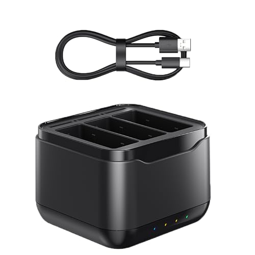 CERFFOOL Batterieladegerät für GoPro Hero 13, schwarz, mit Typ-C-Kabel und Micro-SD-Kartenspeicher, 3 Kanäle, Multifunktions-Ladebox für Action-Kamera-Zubehör von CERFFOOL