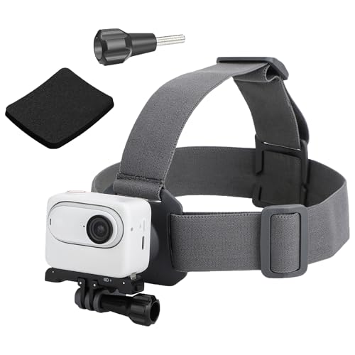 CERFFOOL Kopfbandhalterung für DJI Osmo Action 5 Pro 4 3 GoPro Hero 13 12 11 Black Insta360 und die meisten Action-Kameras mit 6,35 mm Schraubadapter Ersatz-Rückpolster 360° drehbar (grau) von CERFFOOL