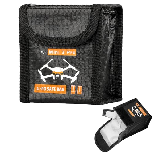 CERFFOOL Lipo Akku Safe Tasche für DJI Mini 4 Pro/4K/3 Pro/3, feuerfest, explosionsgeschützt, Aufbewahrungsbox, sicheres Laden, Aufbewahrungstasche, Zubehör für Drohne (für 2 Batterien) von CERFFOOL