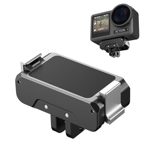 CERFFOOL Magnetische Adapterhalterung für DJI Osmo Action 4/3 Magnetischer Schnellspanner-Adapter Faltbare Halterung 1/4 Zoll Gewinde Action Kamera Zubehör von CERFFOOL