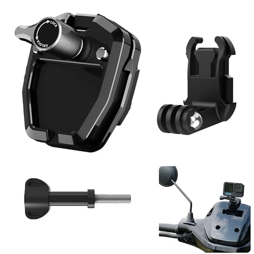 CERFFOOL Motorrad Windschutzscheibenhalterung für GoPro Hero 13 12 11 10 9 für Insta360 X4 X3 für DJI Osmo Action 5 Pro 4 3 Pocket 3 SJ Cam Aluminiumlegierung Anschluss Handy Action Kamera Zubehör von CERFFOOL