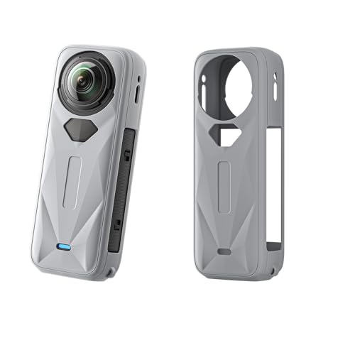 CERFFOOL Schutzhülle aus Silikon für Insta360 X5, kratzfest, Fallschutz, Staubschutz, Zubehör für Action-Kamera (grau) von CERFFOOL